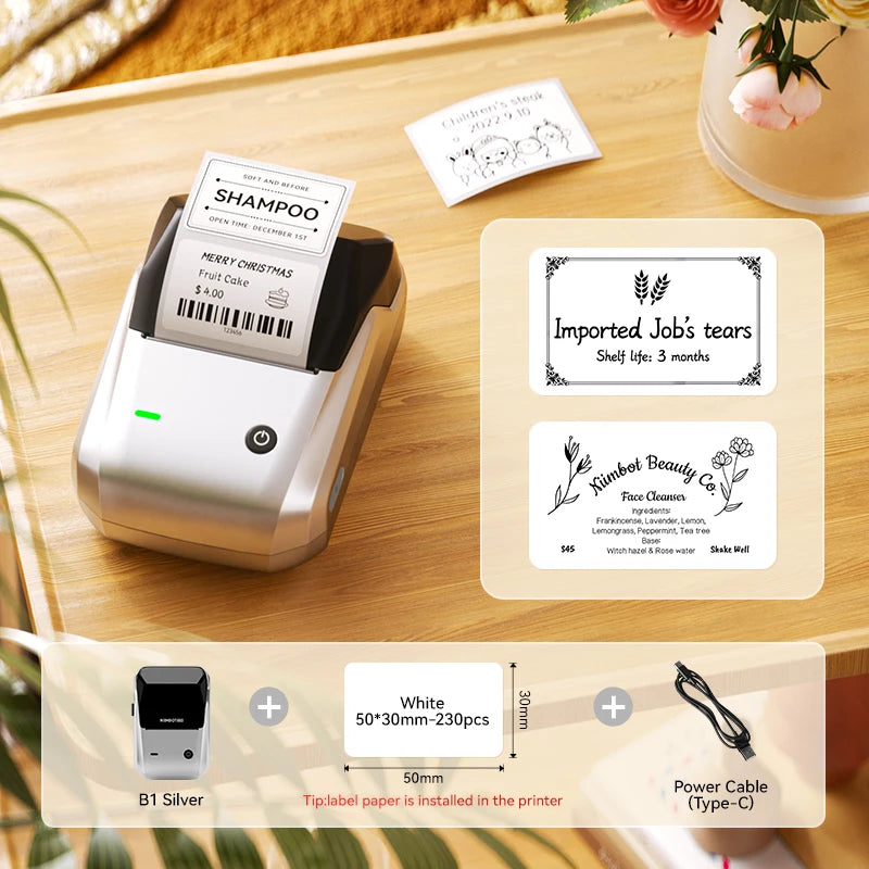 Niimbot B1 Portable Cosmetics Label Printer Wireless  Label Maker Multifunctional Self-adhesive Pocket Label Machine
