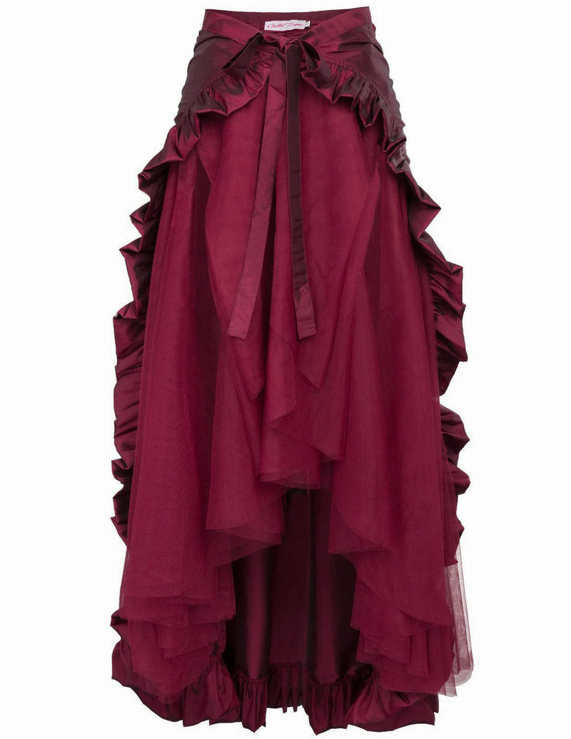 European and American Retro-Style Women's Red Fitted Midi Skirt—Perfect for Parties, Dancing, or Cosplay. 2026-2027