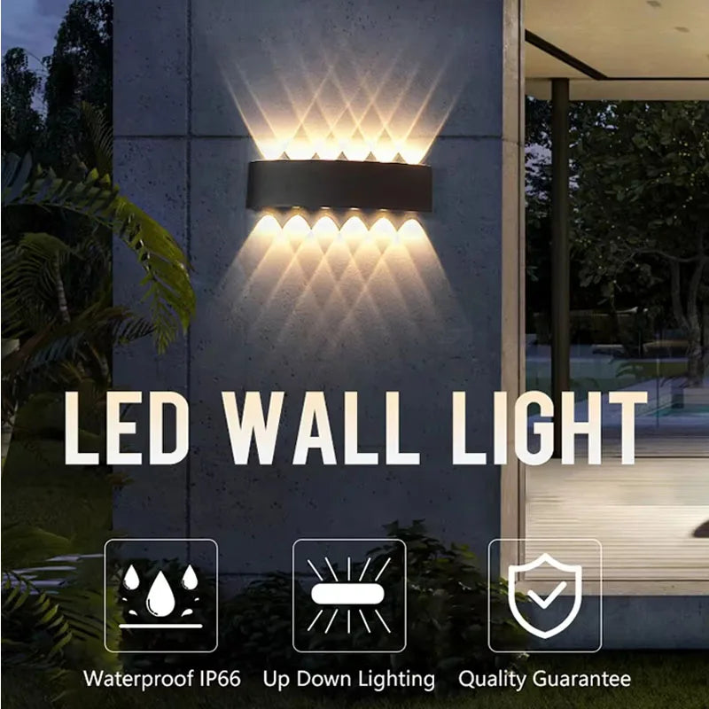 ចង្កៀងជញ្ជាំងខាងក្នុង LED 4W/6W/8W/10W/12W ការពារទឹកជ្រាប IP65 ចង្កៀងជញ្ជាំងអាលុយមីញ៉ូម ចង្កៀងសួនច្បារសម្រាប់បំភ្លឺបន្ទប់ទទួលភ្ញៀវ ជណ្តើរ