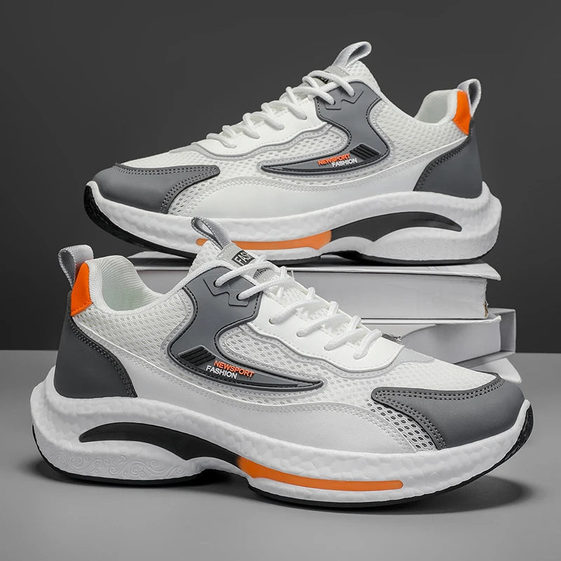 Men's sneakers four seasons mesh breathable soft sole non-slip comfort outdoor casual running shoes fashion student sports shoes