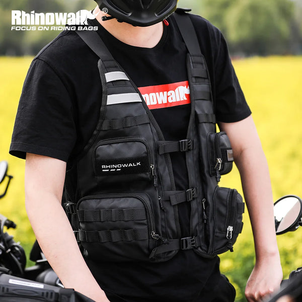 អាវកាក់ម៉ូតូ Rhinowalk អាចលៃតម្រូវទំហំបាន ម៉ូទ័រ មានខ្យល់ចេញចូលបាន អាវកាក់ម៉ូតូ កាបូបស្ពាយ កាបូបដាក់ទឹក 2L ឬ 3L