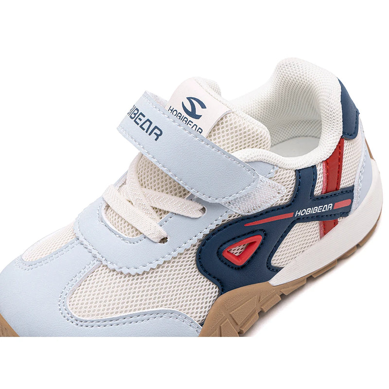 HOBIBEAR Toddler Kids Wide Toe Sneakers Hiking Trekking Outdoor Walking Shoes Hook-Loop Artificial Leather Mesh Running Sneaker