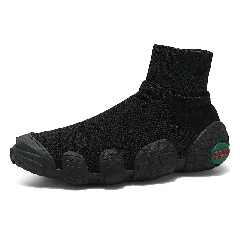 Mens Walking Shoes Trendy Breathe Mesh Fabric Anti Slip Wear-resistant Morning Exercise Jogging Outdoor Training Sneakers