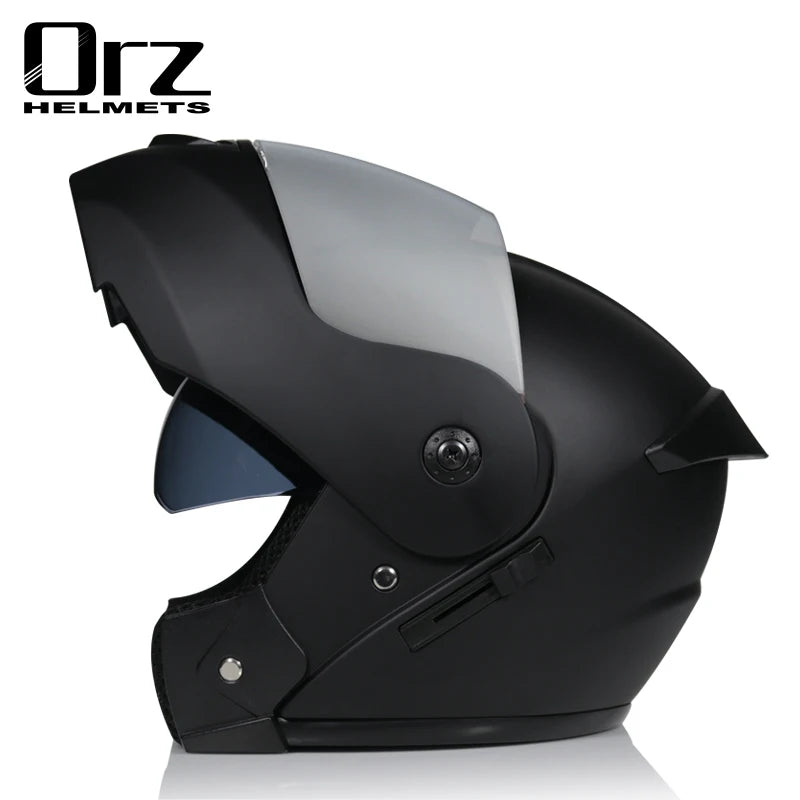 ORZ-901 professional motorcycle sports flip helmet ABS material modular dual lens full face helmet DOT certification
