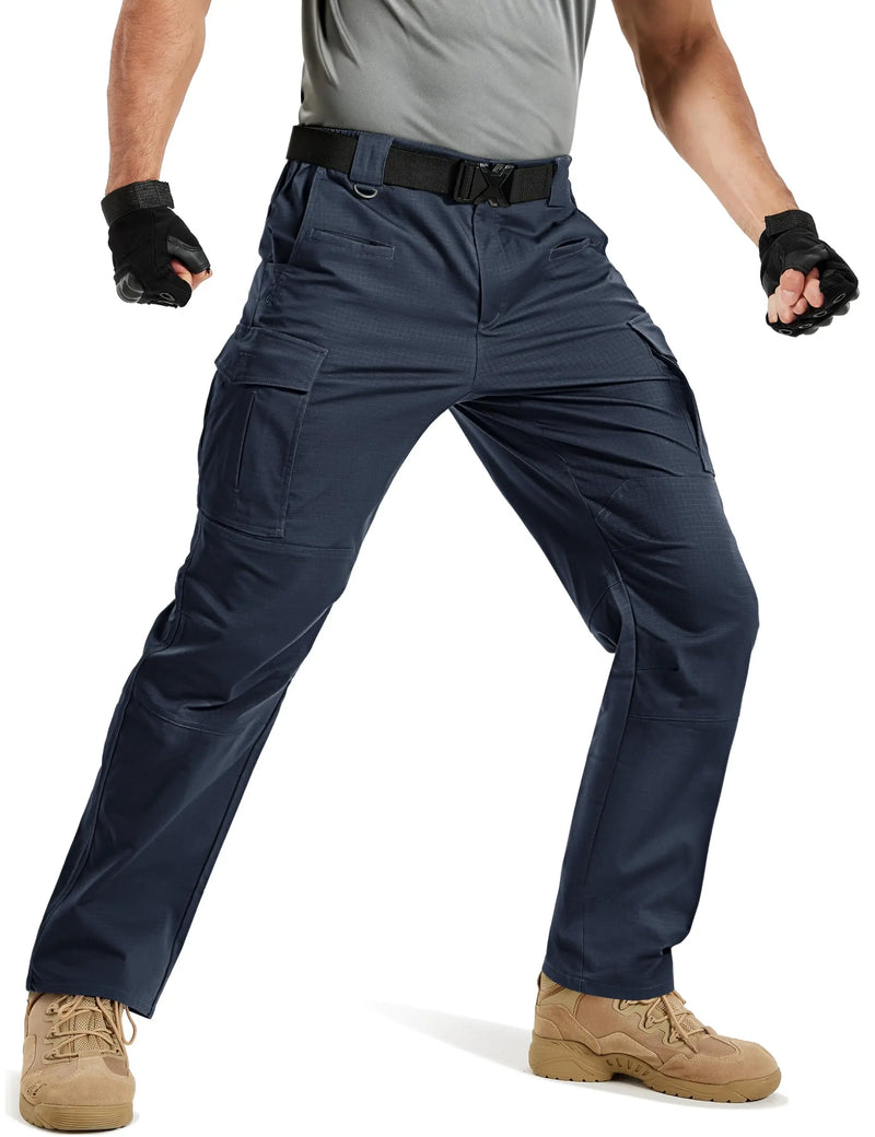 TACVASEN Men's Tactical Cargo Pants Ripstop Waterproof Work Trousers Lightweight Stretch Outdoor With 8 Pockets Bottoms Pants