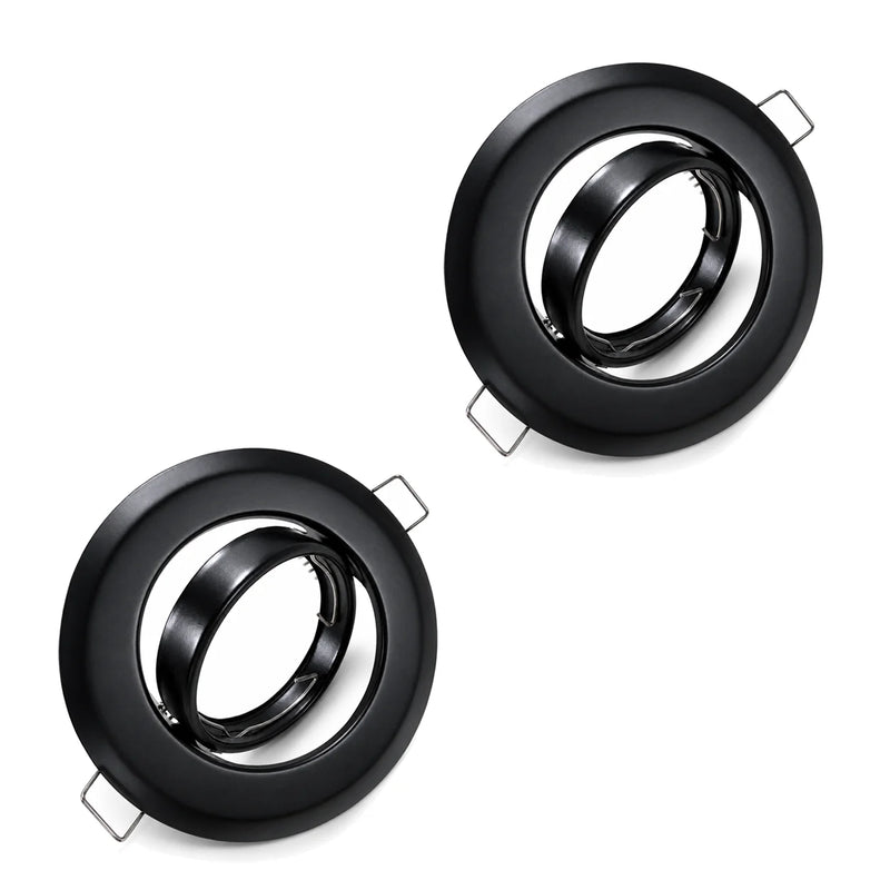 JOYINLED 2/6/10PCS Adjustable LED Downlight Frame Black Recessed Ceiling Spotlight Housing Trim Compatible GU10 MR16 GU5.3 Bulb