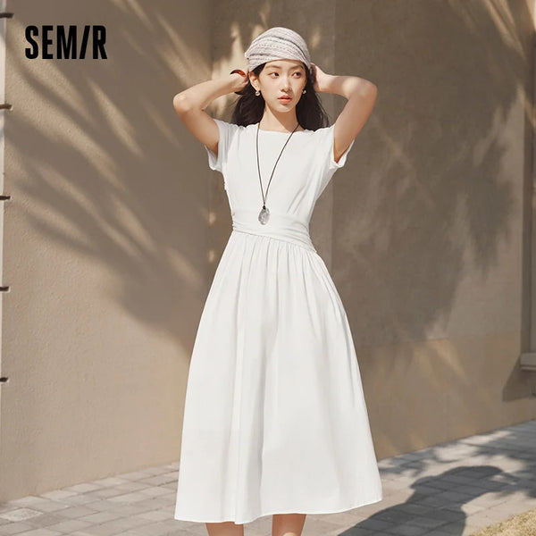 រ៉ូបស្ត្រី Semir 2026 កអាវមូល ចង្កេះត្រជាក់ រចនាបថទីក្រុង សាមញ្ញ ទន់ មានផាសុកភាព ពាក់ប្រចាំថ្ងៃ ទាន់សម័យ