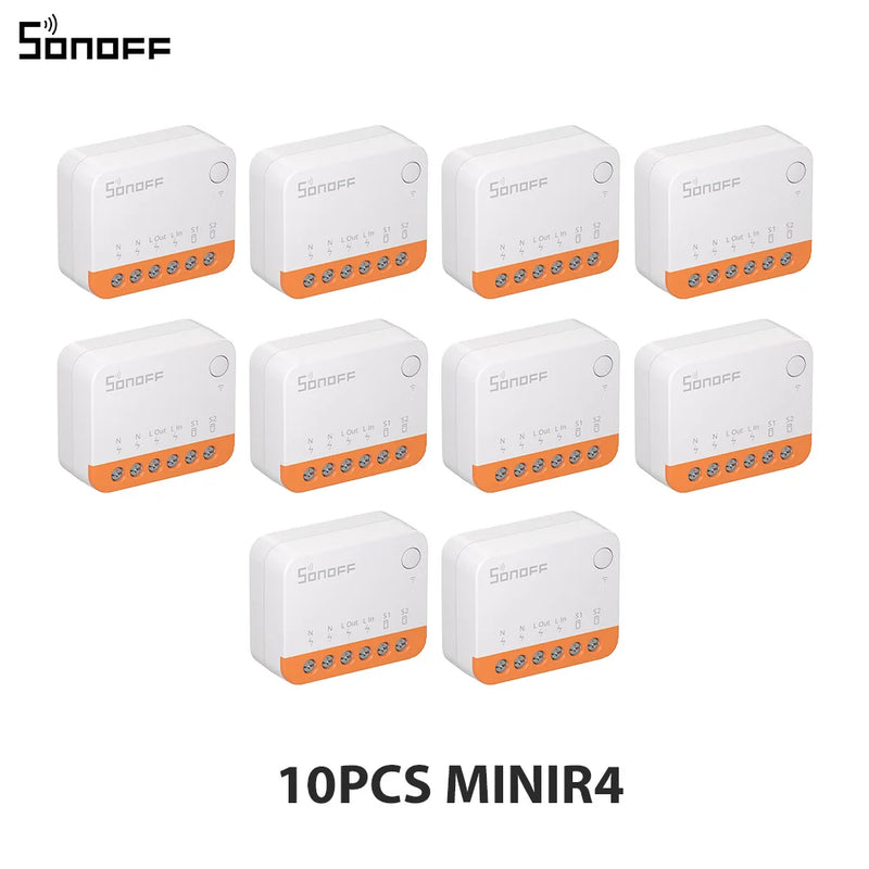 SONOFF MINIR4 Extreme WiFi Smart Switch 1-10PCS Tiny Size External Switch Control Detach Relay Mode via EWeLink Alexa Google
