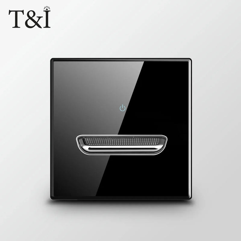 UK Crystal Tempered Glass Switch Panel LED Indicator 1/2/3/4 Gang/ 1/2 Way Self-reset  Button Light