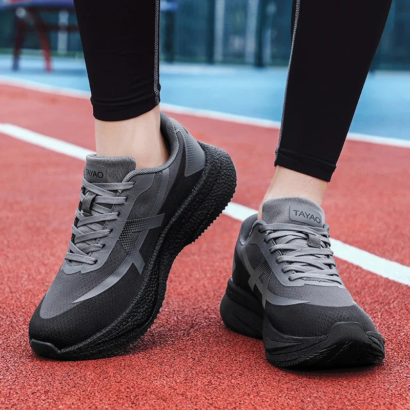 Men's sneakers Four seasons soft sole outdoor racing casual running shoes breathable lightweight Thick sole speed sports shoes