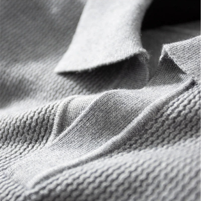 Men's 2025 Autumn Winter Old Money V-Neck Sweater, Seagull Collar Wool Blend, Gray Black Khaki Brown
