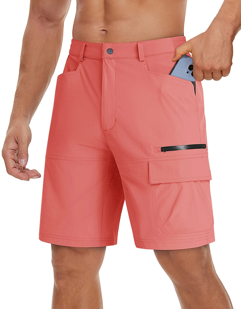 TACVASEN Summer Quick Drying Nylon Work Shorts Mens Casual Hiking Cargo Shorts Lightweight Outdoor Fishing Short Pants