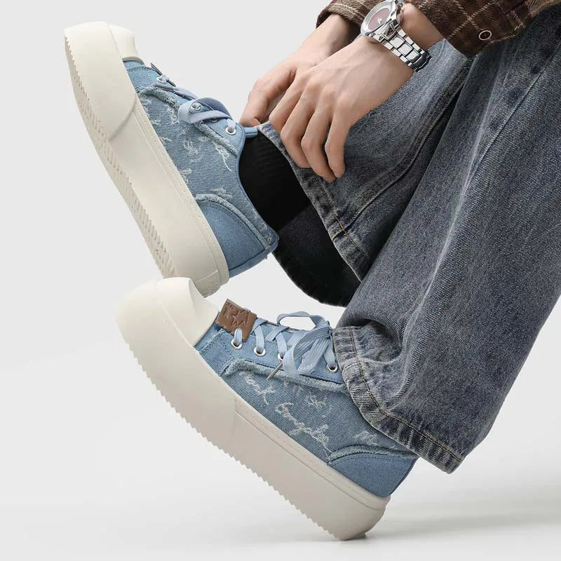 Men's thick-sole Joker Casual board Shoes Four Seasons Soft-sole Anti-slip Comfort Outdoor Walking Shoes Fashion Youth Tide Shoe