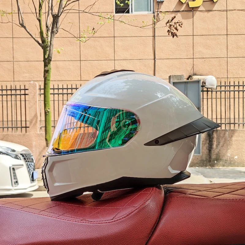 Virtue Motorcycle Helmet Men and Women Summer DOT Anti-fog ECE Helmet Full Cover Four Seasons Universal Winter Warm Personality