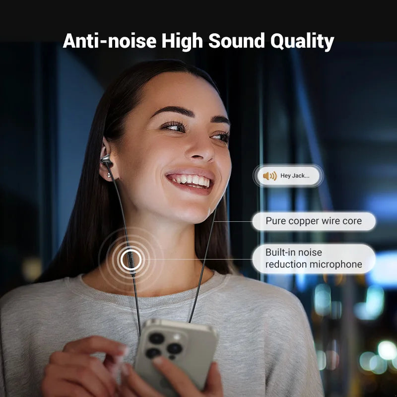 UGREEN 3.5mm USB Type C Wired Earbuds with Microphone, Wired Earphones in Ear Headphones HiFi Stereo,For Most with 3.5mm Jack