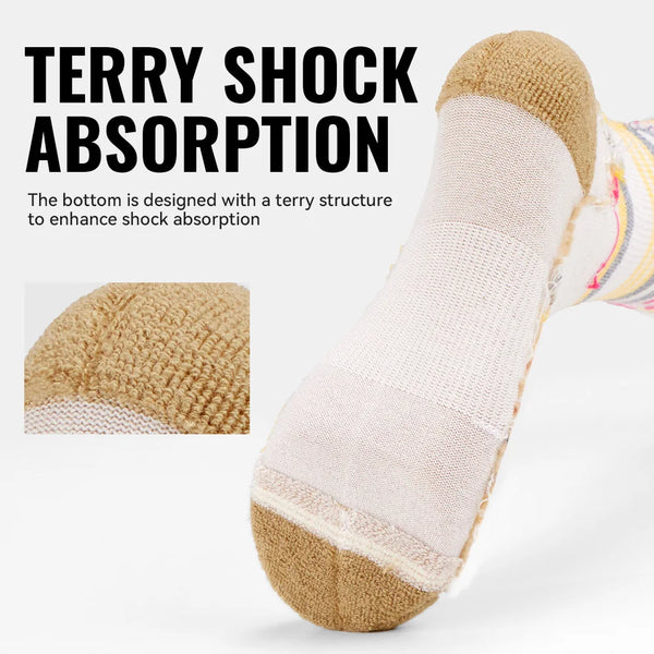 WRELS 1/2/3pairs Merino Wool Socks Compression Thick Cushion Warm Walking Moisture Wicking Non-Slip Hiking Wool Socks
