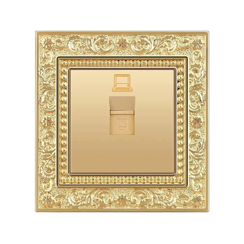 Luxury Vintage Push Button Switch 1/2/3/Gang 2Way,EU France Standard copper Wall socket,Universal light home switch power outlet