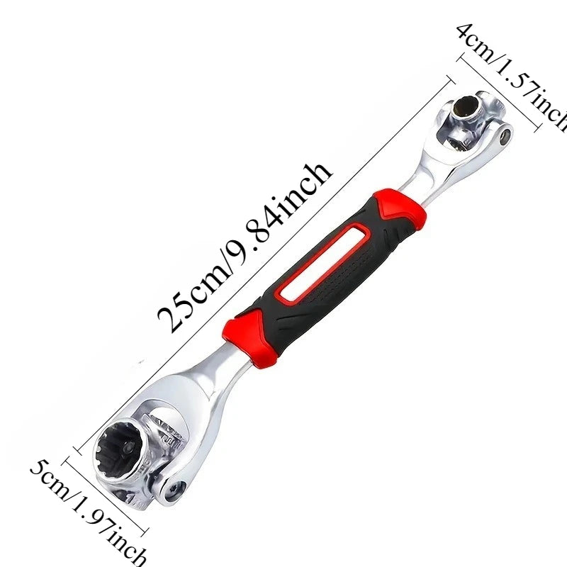 Upgrade Your Toolbox: 1pc Multi-Functional Spanner Socket Wrench with 360 Degree Rotating Head-Perfect for Furniture, Car & More