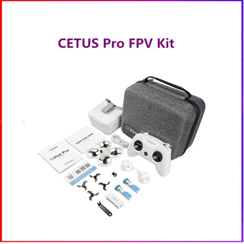 ឧបករណ៍បញ្ជូន BETAFPV Cetus Pro FPV ជាមួយម៉ូទ័រគ្មានជក់ VR02 វ៉ែនតា Literadio2 SE BT2.0 450mah 1S ថ្ម