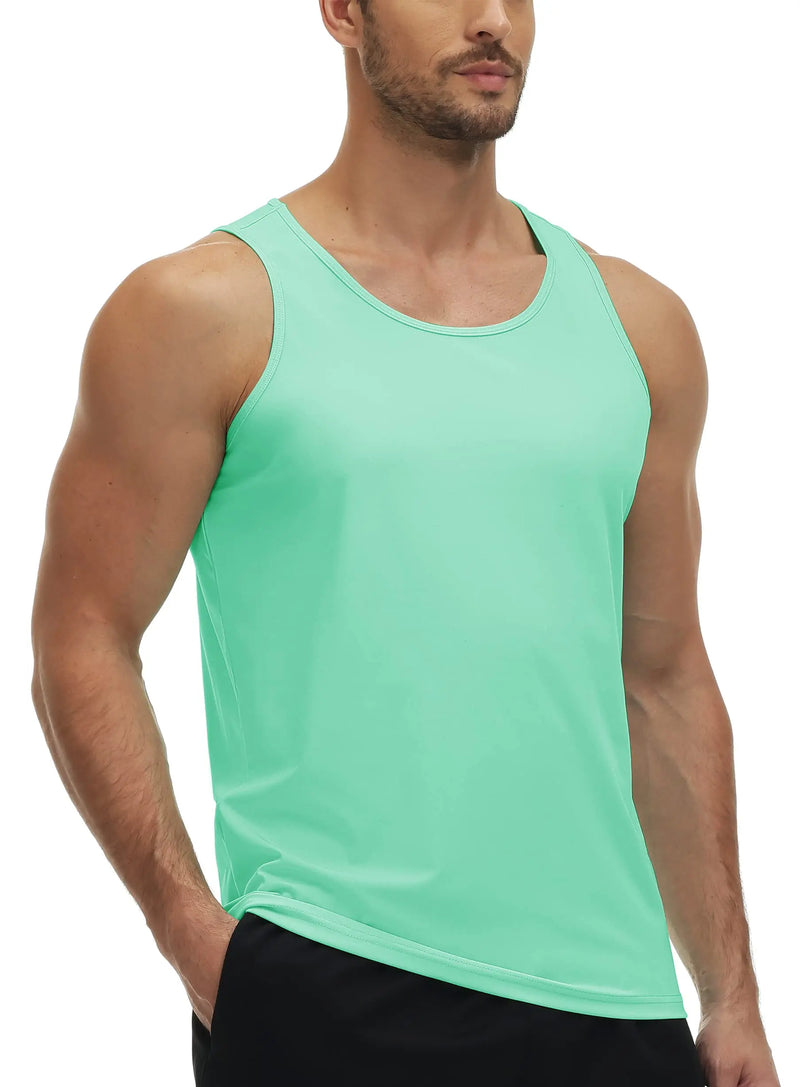 TACVASEN UPF50+ Tank Top Quick Dry Sleeveless T-shirts Mens Summer Gym Fitness Running Tee Sports Vest Swim Trainning tshirts