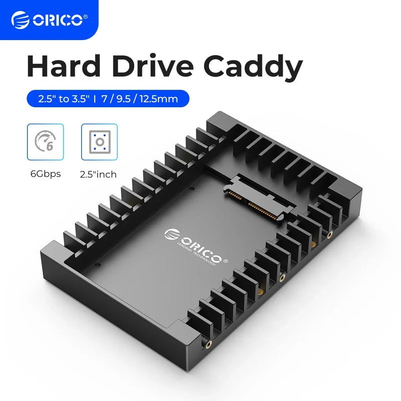 ORICO 2.5 to 3.5 inch Hard Drive Caddy Support SATA 3.0 Support 7 / 9.5 / 12.5mm 2.5 inch SATA HDD and SSD Computer Accessories