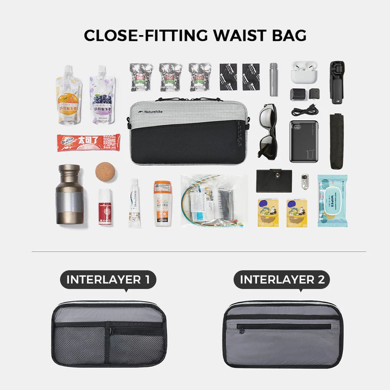 Naturehike Rock Accessory Pack 2L/2.5L Shoulder Bag Waist Bag Belt Bag Water Bottle Pouch Phone Pouch Waterproof Storage Bag