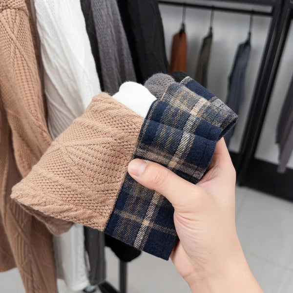 Men's Color Block Checked Knit Shirt - Casual Slim Fit, Soft Cotton Blend for Office & Daily Wear