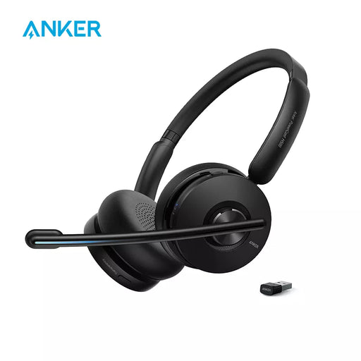 Anker PowerConf H500 Charging Stand Bluetooth Dual-Ear Headset Microphone Audio Recording Meeting Transcription AI-Enhanced Call