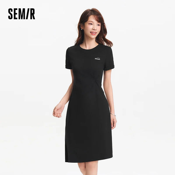 រ៉ូបស្ត្រី Semir Twist 2026 ចំហៀងបំបែក Midi មិនស្មើគ្នា Urban Casual Everyday Style ទន់មានផាសុកភាព ពាក់ប្រចាំថ្ងៃទាន់សម័យ