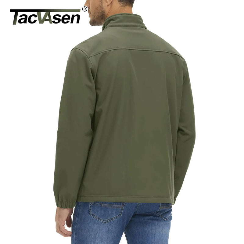 TACVASEN Men's Waterproof Outdoor Hiking Jacket Full Zip Windproof Fleece Lining Warm Fall Winter Work Casual Jackets