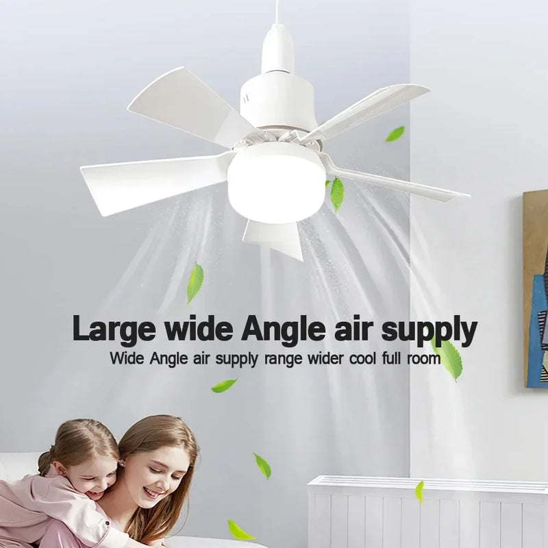 Black/White 30W LED Ceiling Fan with Lamp Fixture 5-Speed Fan Durable Silent Ceiling Fan for Bedroom Balcony Study AC85-265V