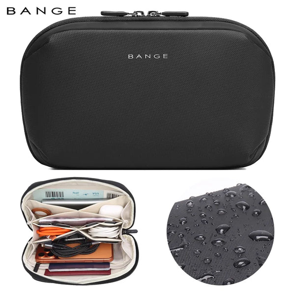 BANGE Travel Electronics Organizer Power Bank Pouch Gadgets Accessorie Case for USB Cable Cords,Hard Drives Storage Bag with YKK