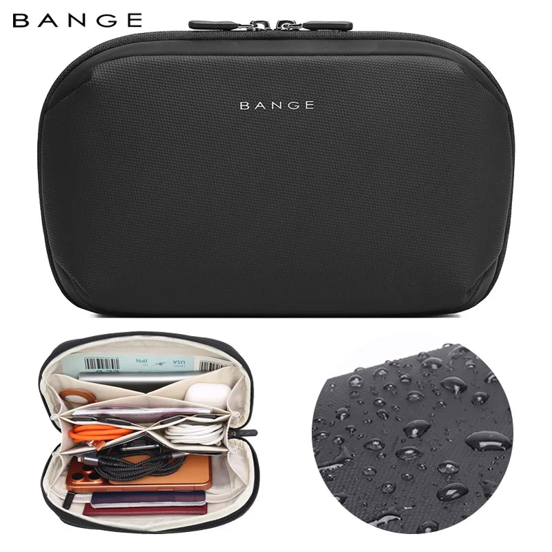 BANGE Travel Electronics Organizer Power Bank Pouch Gadgets Accessorie Case for USB Cable Cords,Hard Drives Storage Bag with YKK