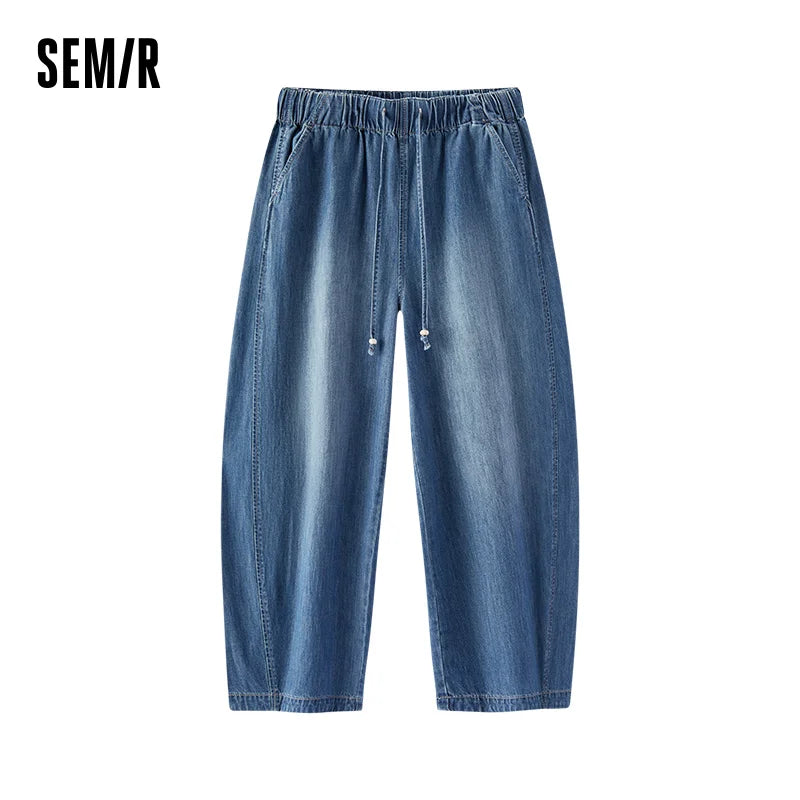 Semir Women Jeans Cotton 2026 Elastic Waist 3D Cut Ankle Length Urban Casual Everyday Style Soft Comfortable Daily Wear