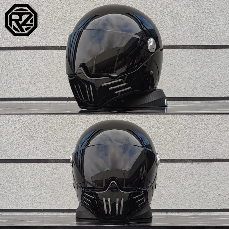 Retro motorcycle helmet ABS Light cruiser full coverage helmet for men and women DOT approved