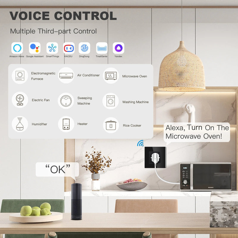 BSEED French Standard Electrical Wifi Smart Socket French Type Power Monitor Timing Function Tuya Alexa Wireless Control 16A