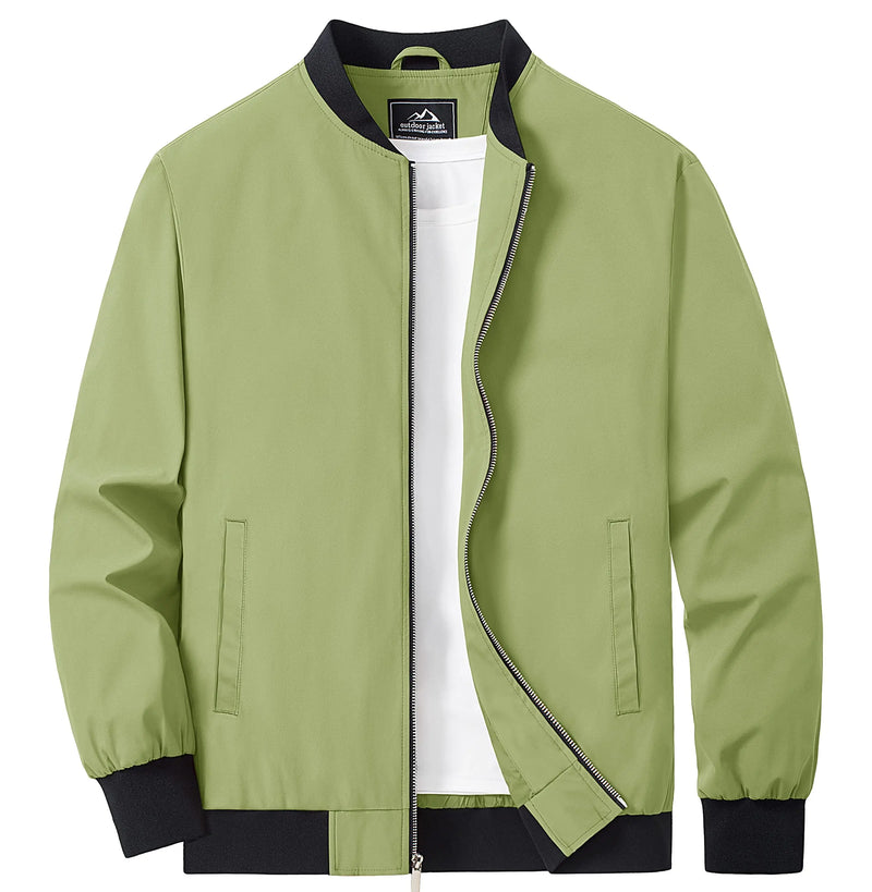 TACVASEN Men's Lightweight Waterproof Daily Casual Jacket Mild Winter And Autumn Windproof Soft Outdoor Jacket With Pockets
