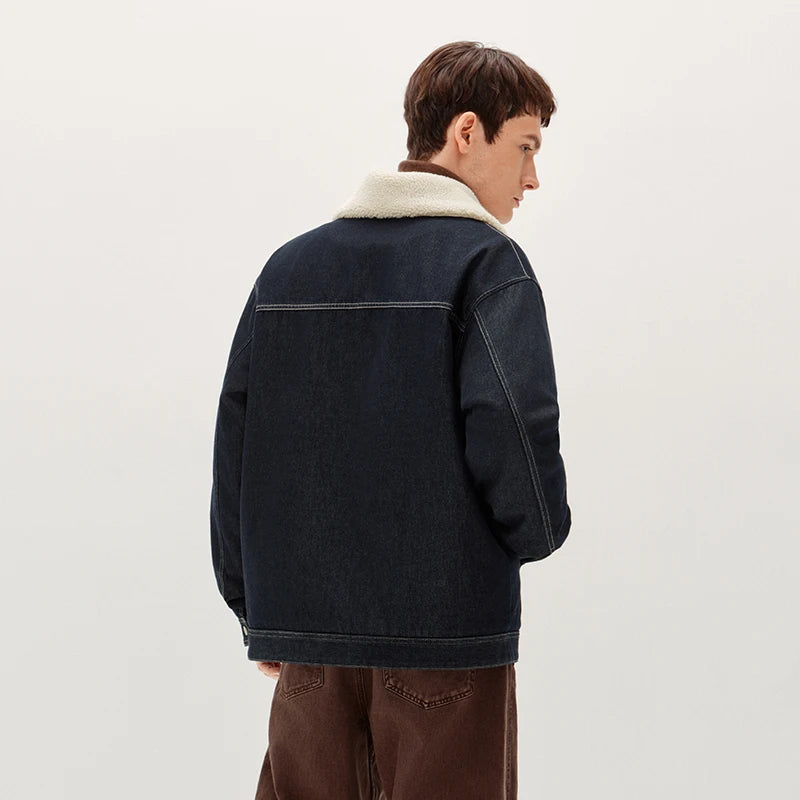 អាវ Denim បុរស Semir កអាវអាចដោះចេញបាន Sherpa បែប Streetwear ឆ្នាំ 2026 សម្លៀកបំពាក់ប្រចាំថ្ងៃរដូវរងាថ្មីបែបទីក្រុង រចនាប័ទ្មធម្មតា