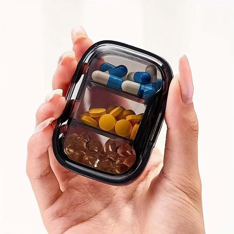 1pc Portable Mini Pill Box for Morning, Noon, And Night, Sealed Medicine Storage for One Week, On-The-Go Medicine Organizer