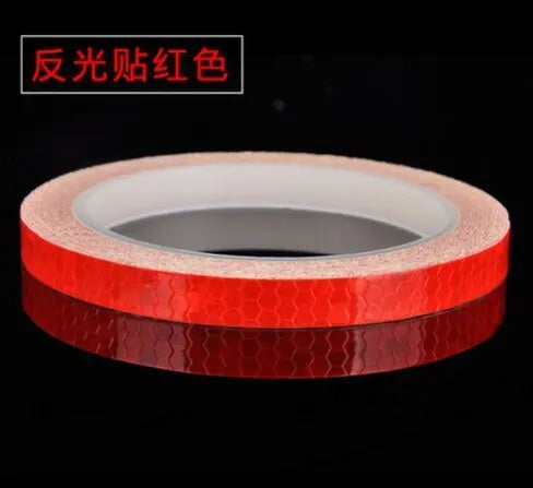 SEAMETAL 1cm*8m Car Stickers Reflective Tape Fluorescent Car Styling Decals Safety Warning Strips for Car Motorcycle MTB Bike
