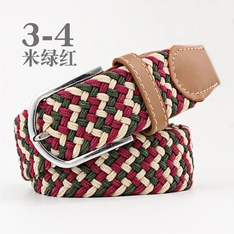 105cm Stretch Woven Belt, Unisex Canvas Belts Fashion Casual Student Belt Women Cinturon Male Waistband.