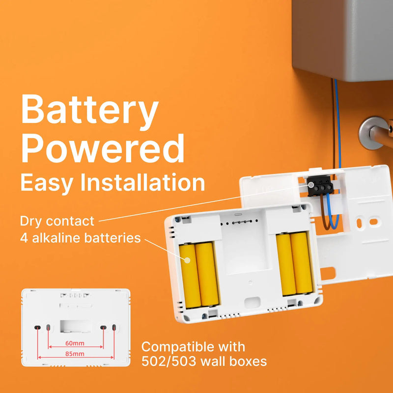 Smart Wireless Tuya Thermostat WiFi Daily Programmable Heating Cooling Temperature Controller for Gas Boiler, Battery Powered