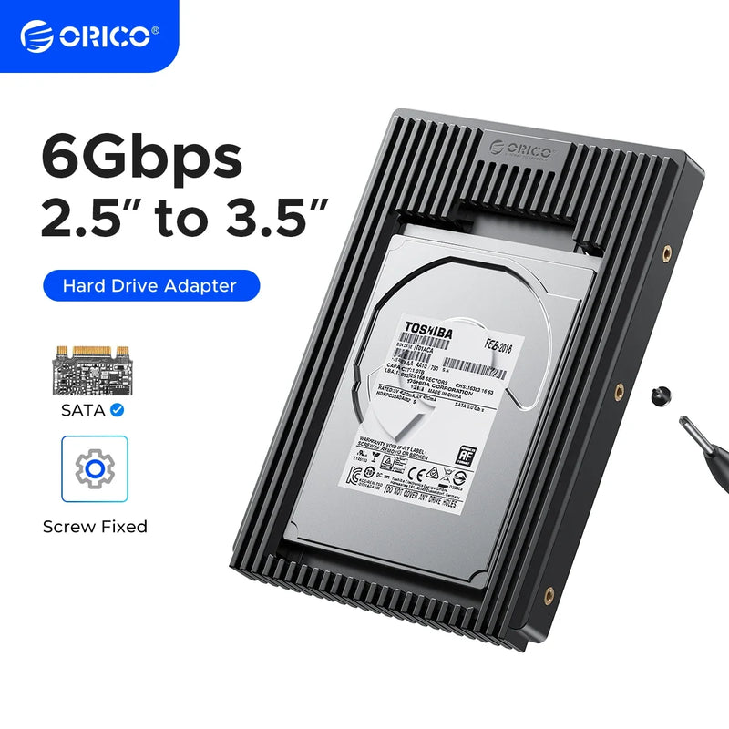 ORICO Hard Drive Caddy Adapter 2.5 SATA MSATA NGFF to 3.5 Internal Drive Bay SSD Converter Mounting Bracket Caddy Tray SATA 3.0