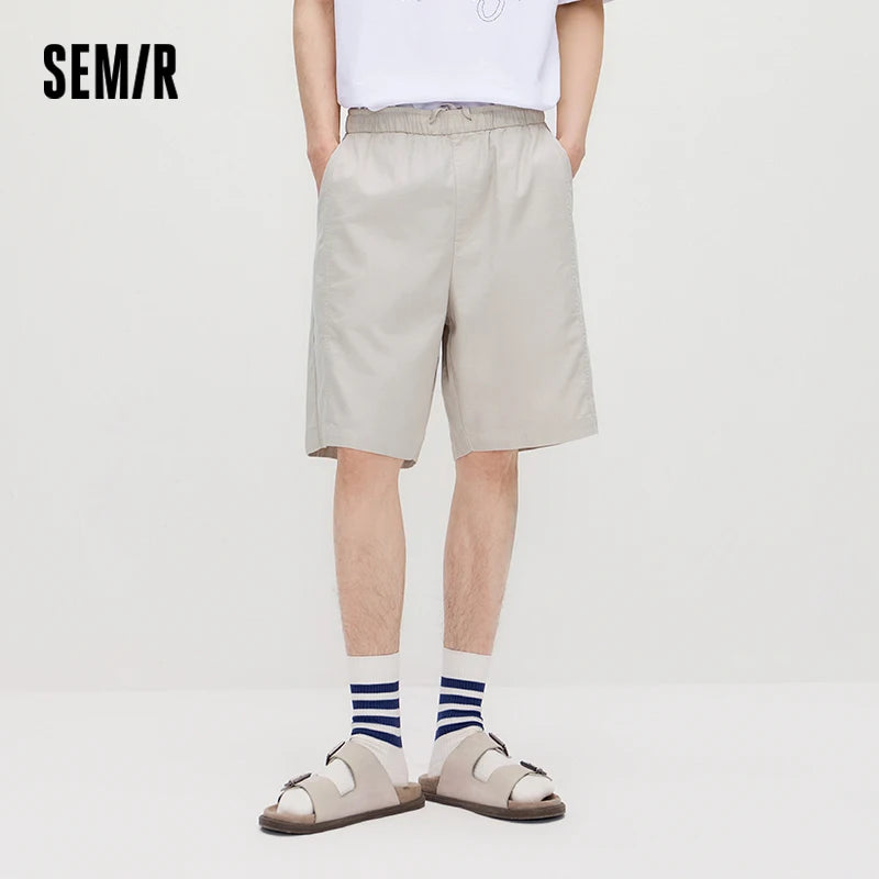 Semir Men Pants Casual Elastic Drawstring Waist Loose Straight Leg Comfortable Soft 2026 Summer Casual Daily Wear Top