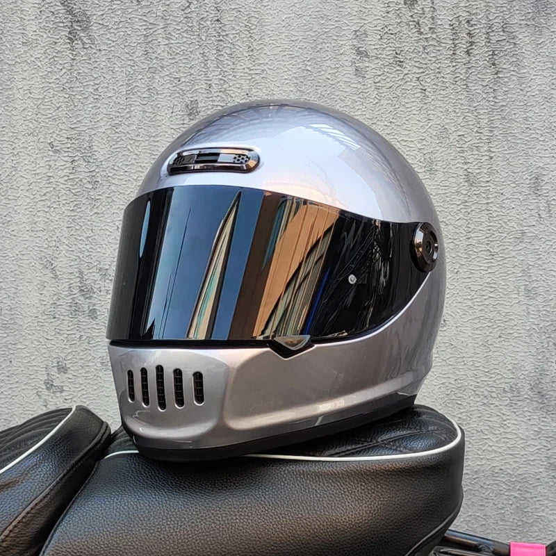Four season universal cruise motorcycle helmet, men's and women's personalized motorcycle retro full helmet