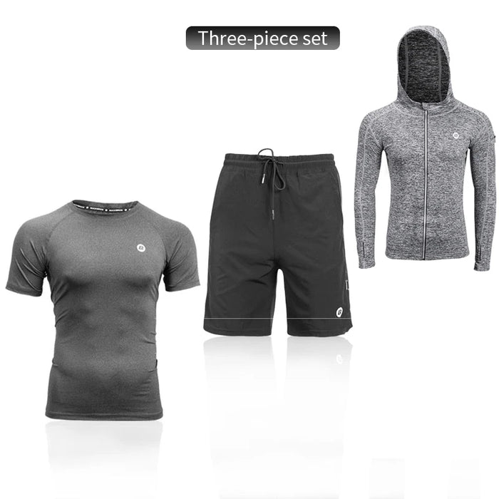 ROCKBROS Men's Tracksuit Gym Fitness Running 5 Pcs/Set Quick Dry Sweat-absorb Compression Sport Suit Clothes Jogging Sport Wear Three-piece set 4 CHINA