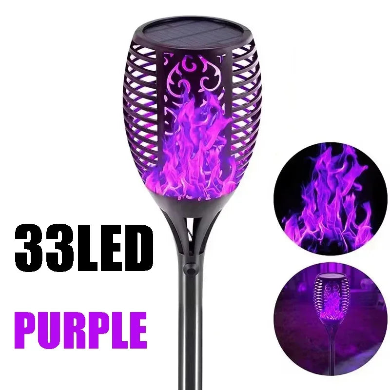 1 PCS Solar Garden Flame Lights Flickering Flame Lamp Outdoor Lawn Light Waterproof Courtyard Helloween Decoration Lighting