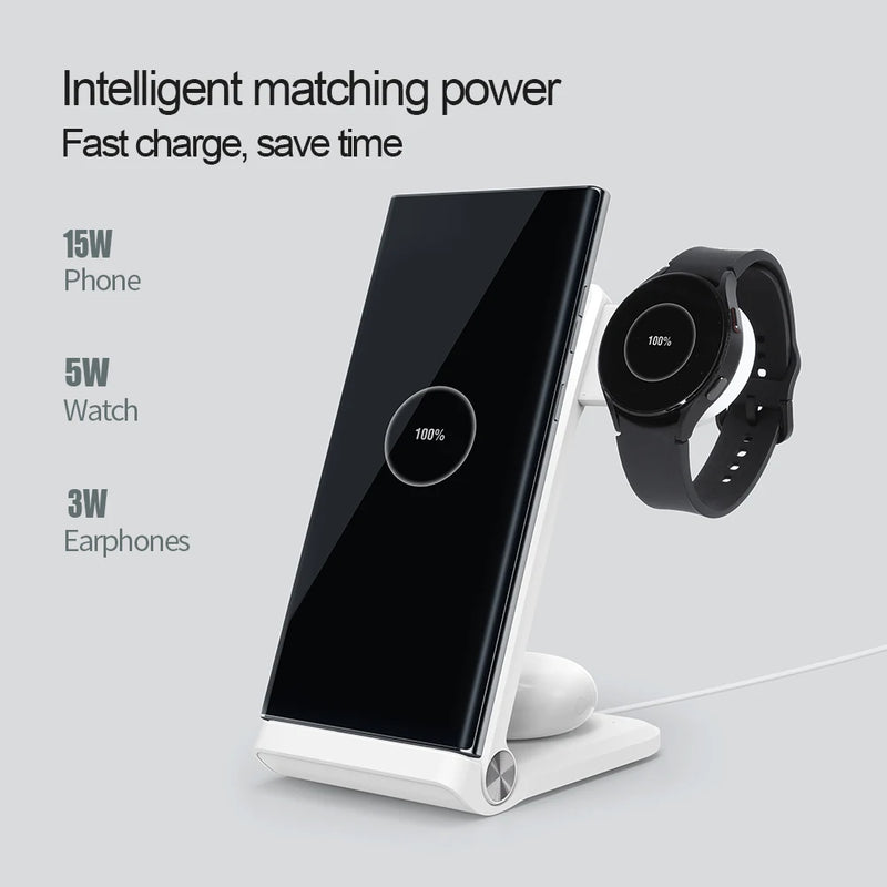 NILLKIN Wireless Chargers 3 in 1 For Galaxy Watch 5/5 Pro 15W Qi Fast Charging Station For Samsung S23/S22/S21 Charger Stand