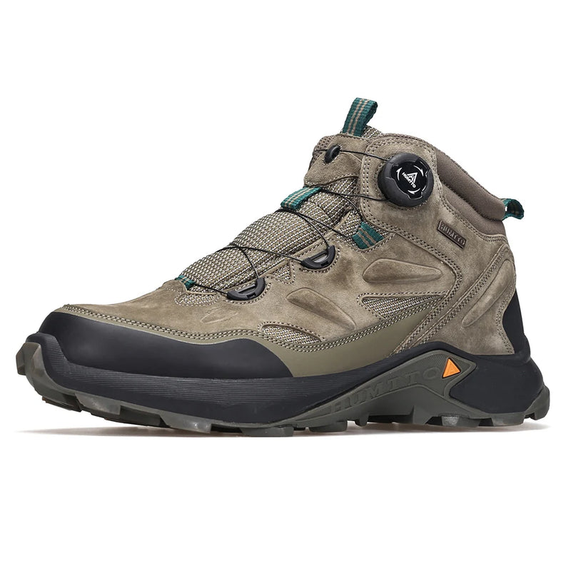 HUMTTO Leather Boots for Men Luxury Designer Hiking Shoes Outdoor Climbing Trekking Sneakers Mens Sports Waterproof Ankle Boots