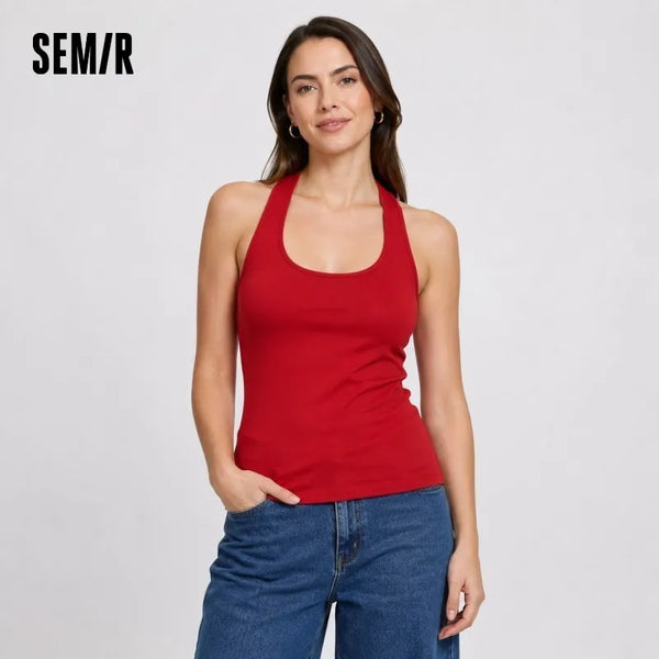 អាវខ្លី Semir សម្រាប់នារី 2026 ស្ទីលថ្មី មានអារម្មណ៍ត្រជាក់ ស្រូបយកសំណើម ស្ងួតរហ័ស ចង្កេះខោ មានបន្ទះទន់